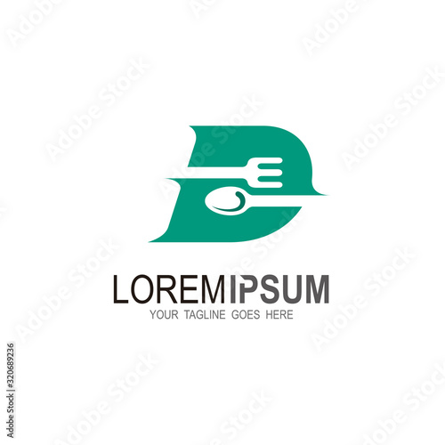 Restaurant logo with Letter D design illustration