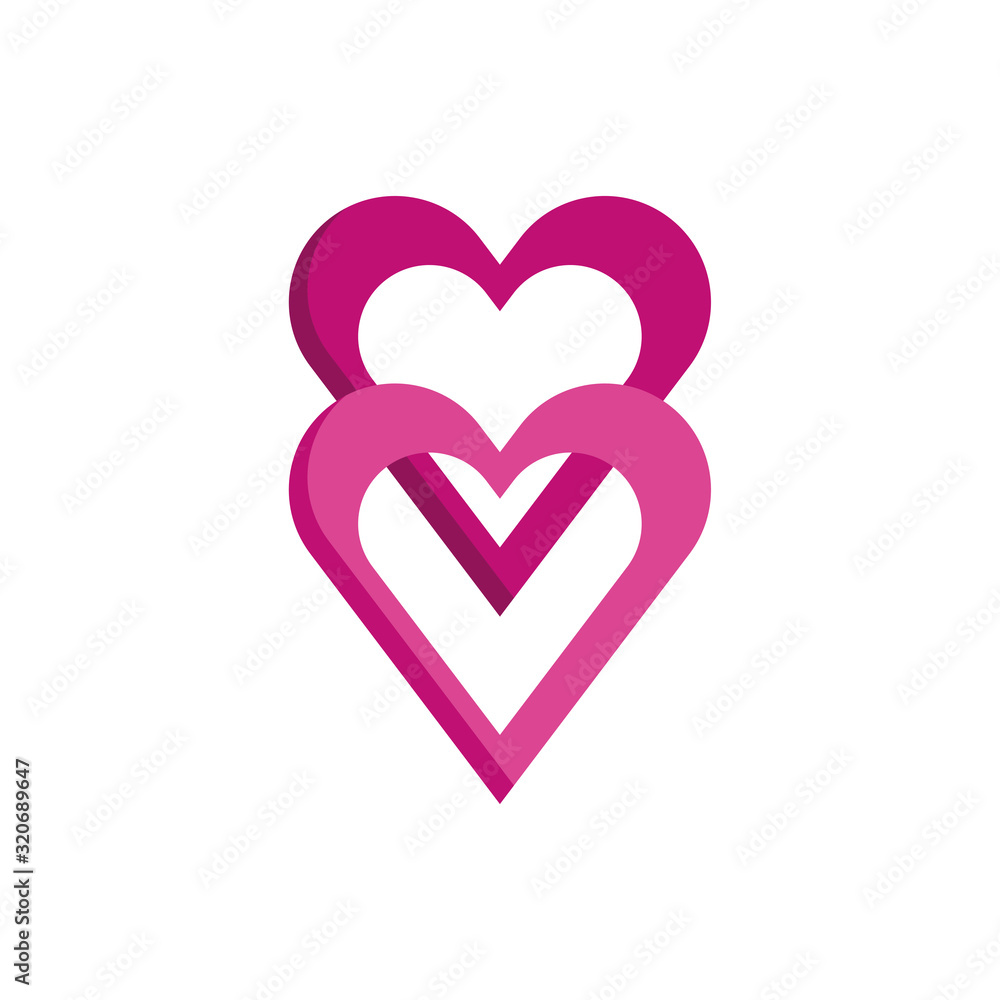 happy valentines day hearts icons