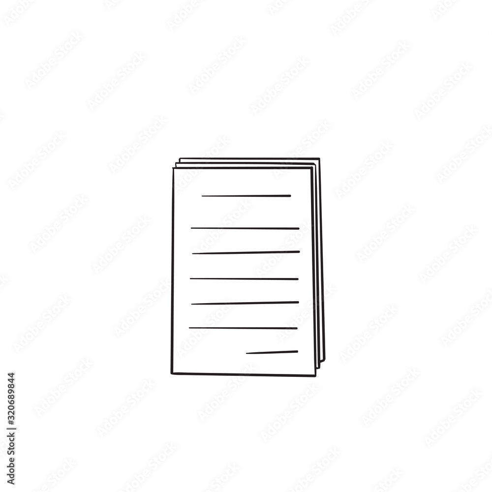 doodle document icon illustration with hand drawn style doodle document icon illustration with hand drawn style