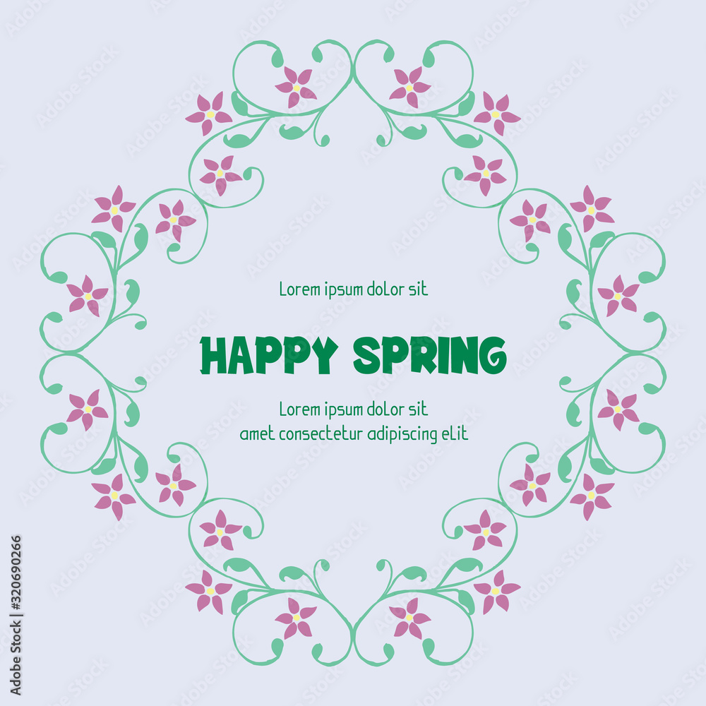 Seamless Shape pattern of leaf and floral frame, for happy spring invitation card template decoration. Vector
