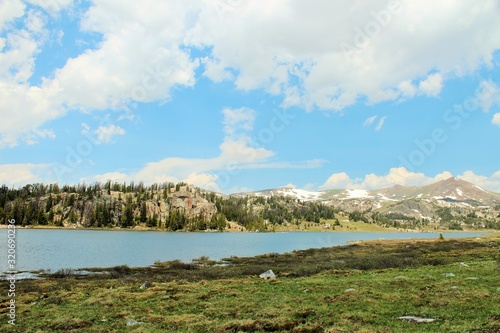 landscape with river and clouds