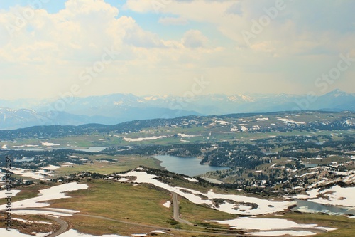 Panoramic view of the river and mountains