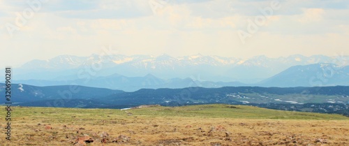 landscape with mountains and clouds