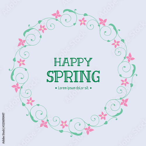 Modern pattern of leaf and flower frame, for happy spring cards decoration. Vector © StockFloral