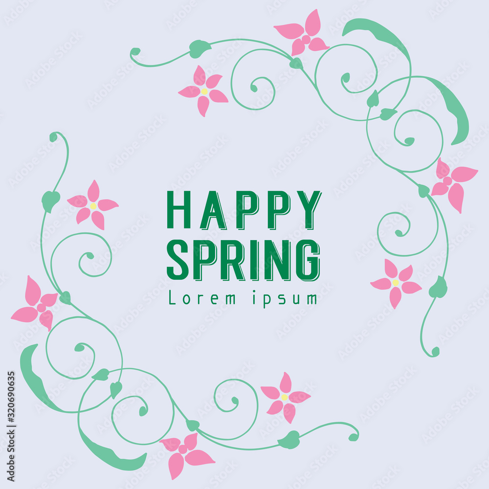 Modern pattern of leaf and flower frame, for happy spring cards decoration. Vector Modern pattern of leaf and flower frame, for happy spring cards decoration. Vector
