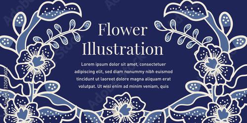 Blue Floral Illustration Design