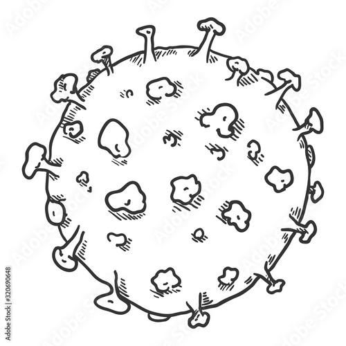 Vector Sketch Illustration of Coronavirus