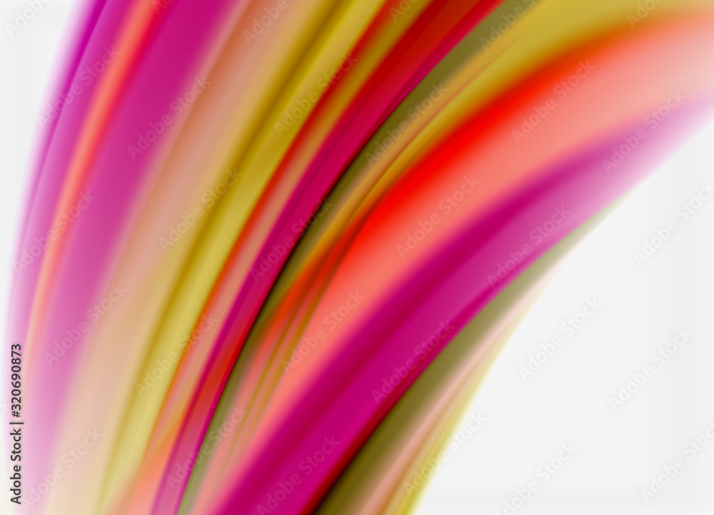 Wave lines abstract background, smooth silk design with rainbow style colors. Liquid fluid color waves. Vector Illustration Wave lines abstract background, smooth silk design with rainbow style colors. Liquid fluid color waves. Vector Illustration