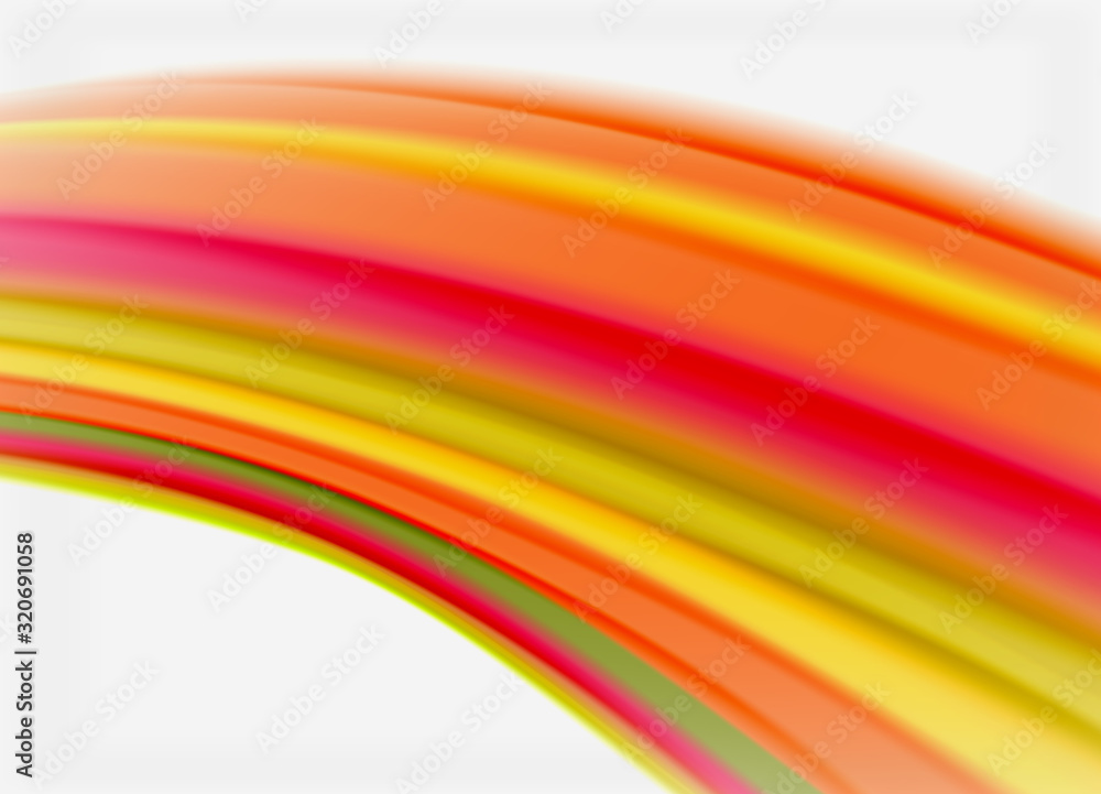 Wave lines abstract background, smooth silk design with rainbow style colors. Liquid fluid color waves. Vector Illustration Wave lines abstract background, smooth silk design with rainbow style colors. Liquid fluid color waves. Vector Illustration