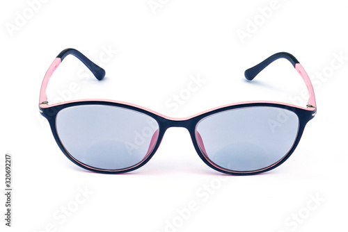 pink glasses isolated on white background