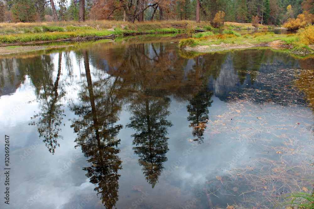 Fototapeta premium Autumn Reflection in Yosemite (CA 06265)