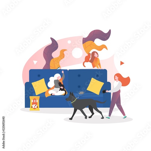 Pet care vector concept for web banner, website page