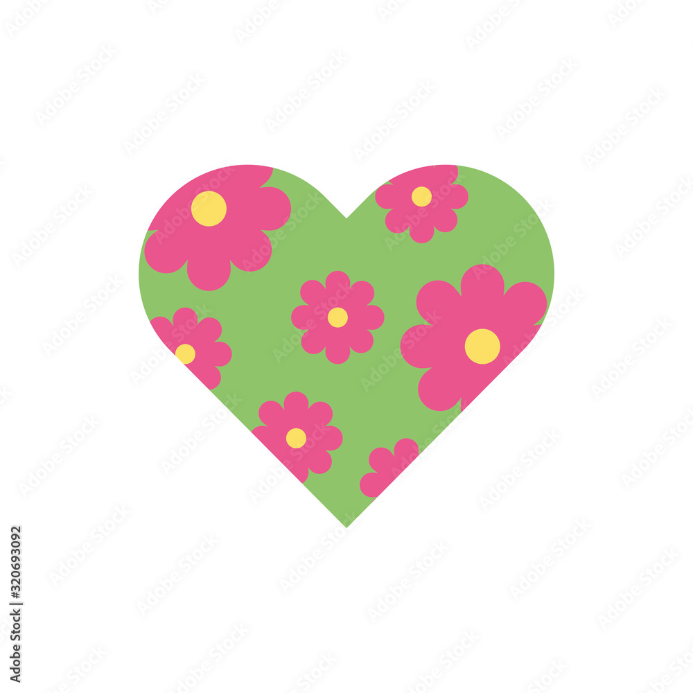 heart with flowers garden pattern