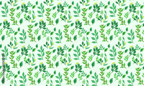 Spring wallpaper design with leaf and flower elegant pattern background.