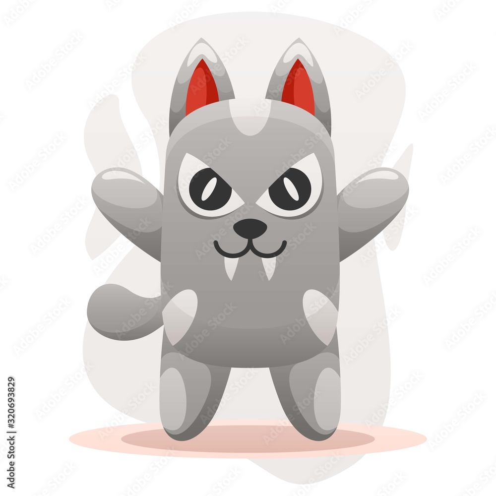 Cute cat mascot cartoon design vector