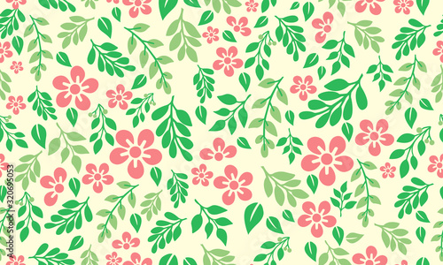 Seamless template for spring, with cute pink floral pattern background design.