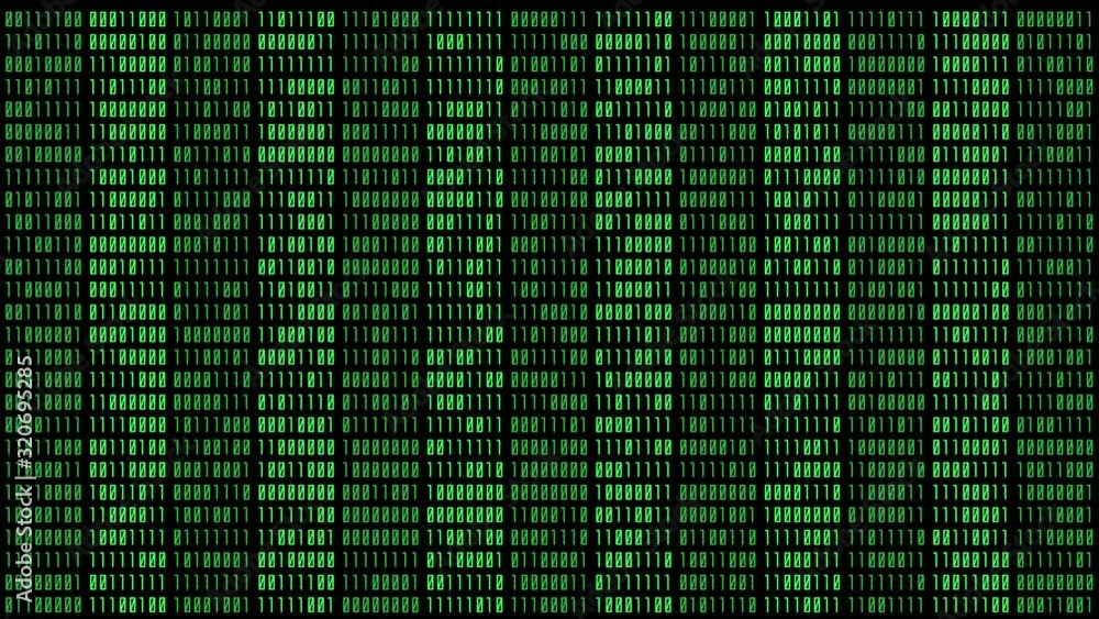 Binary Number Generator Animation on Black Background. Binary Number Generator Animation on Black Background.
