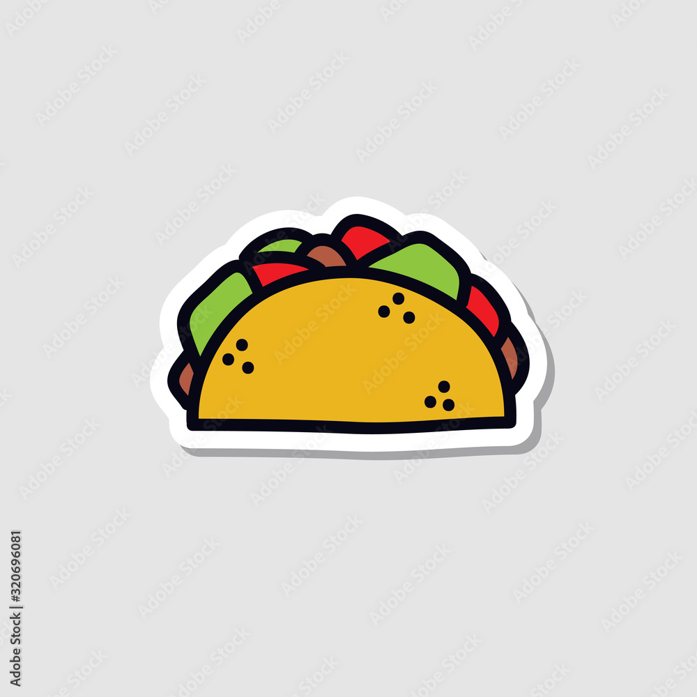 taco doodle icon, vector illustration taco doodle icon, vector illustration