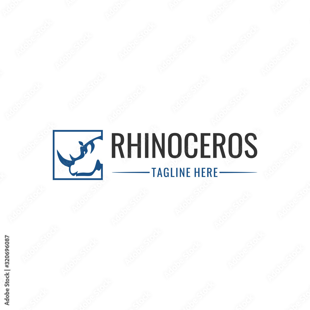 Rhino Square Animal Silhouette Illustration Vector Icon Logo Design Template Element Vector Rhino Square Animal Silhouette Illustration Vector Icon Logo Design Template Element Vector
