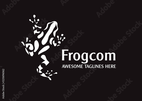 abstract simple frog vector illustration logo concept