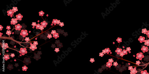 梅　花　春　背景