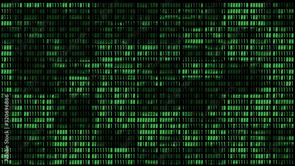 Binary Number Animation Scanning and Checking on Black Background Binary Number Animation Scanning and Checking on Black Background