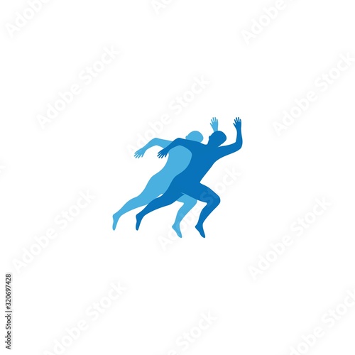 Running people silhouette illustration