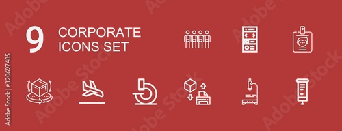 Editable 9 corporate icons for web and mobile