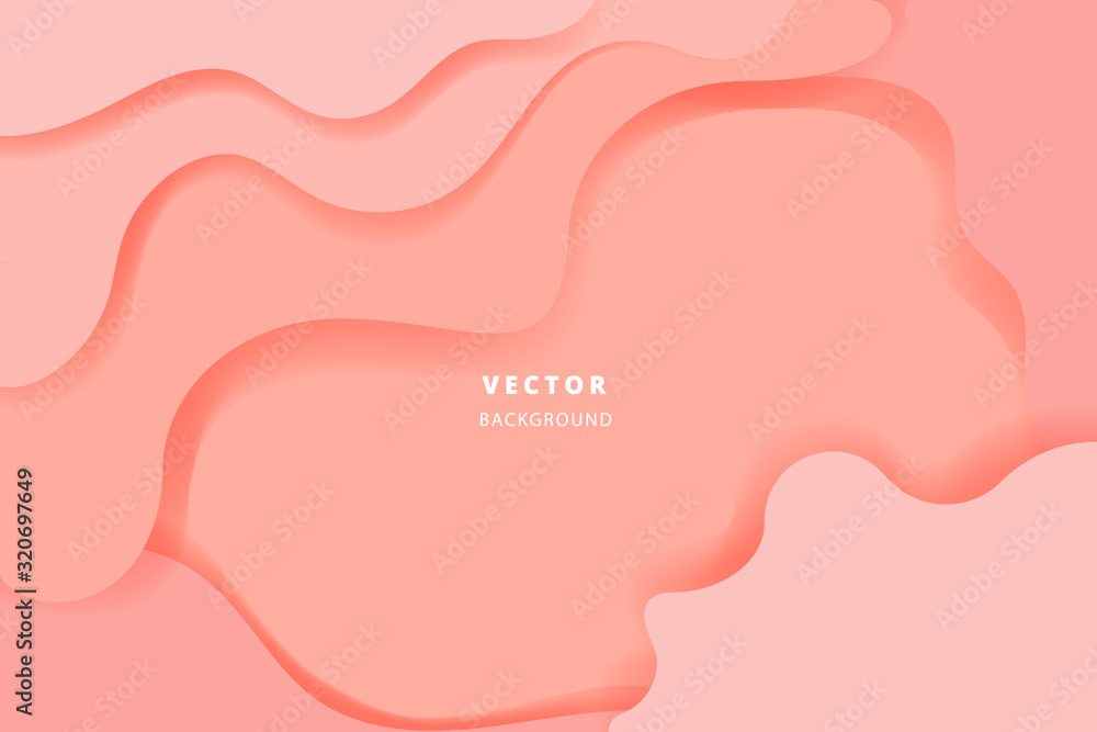 Abstract Fluid shapes background, paper cut design for valentine day, love and pink color theme vector illustration.