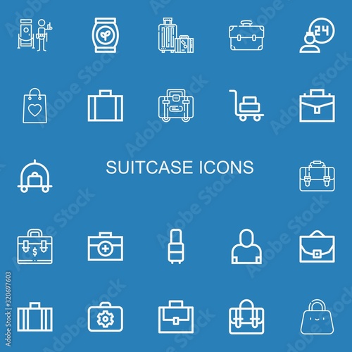 Editable 22 suitcase icons for web and mobile