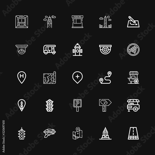 Editable 25 street icons for web and mobile