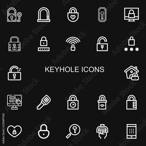 Editable 22 keyhole icons for web and mobile