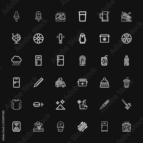 Editable 36 cold icons for web and mobile