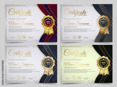 Appriciation certificate best award diploma set.	