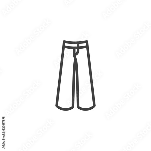 Women's wide pants line icon. linear style sign for mobile concept and web design. Female trousers outline vector icon. Symbol, logo illustration. Vector graphics