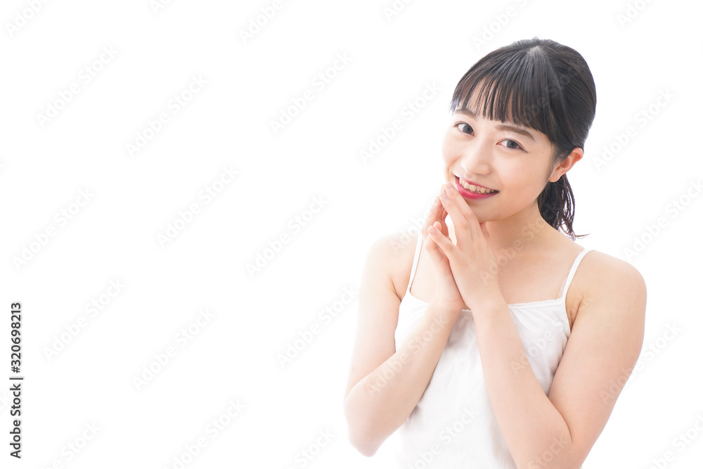 恋をする笑顔の若い女性 恋をする笑顔の若い女性