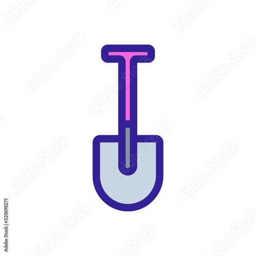 shovel to excavate the icon vector. A thin line sign. Isolated contour symbol illustration