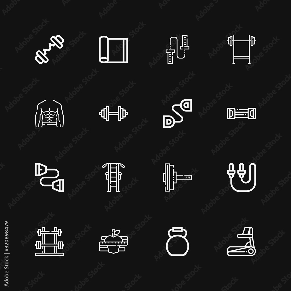 Editable 16 workout icons for web and mobile Editable 16 workout icons for web and mobile