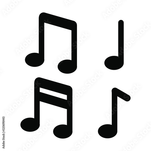 Set of notes icon, black elements on white background. Vector illustration for design.
