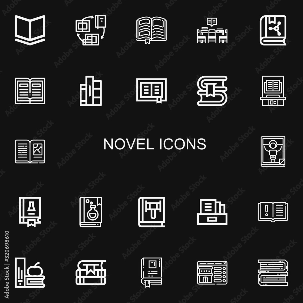 Editable 22 novel icons for web and mobile Editable 22 novel icons for web and mobile