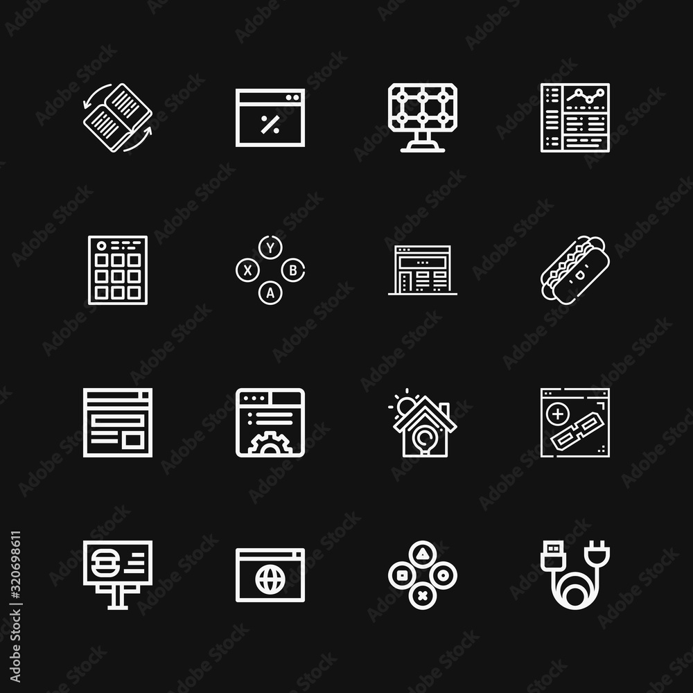 Editable 16 panel icons for web and mobile Editable 16 panel icons for web and mobile