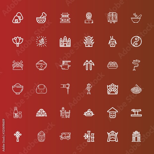 Editable 36 asian icons for web and mobile