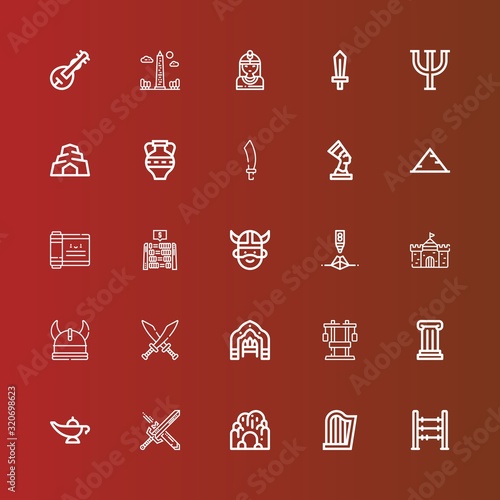 Editable 25 ancient icons for web and mobile