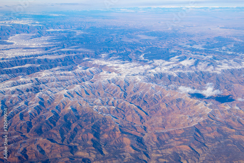 View of the state Nevada in USA from the plane 