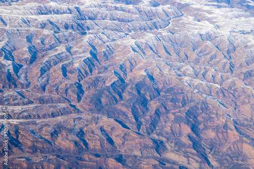 View of the state Nevada in USA from the plane 