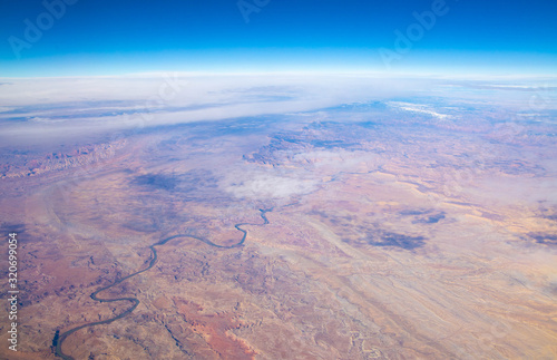 View of the state Nevada in USA from the plane 
