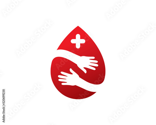 Blood donors logo template design, emblem, symbol or icon