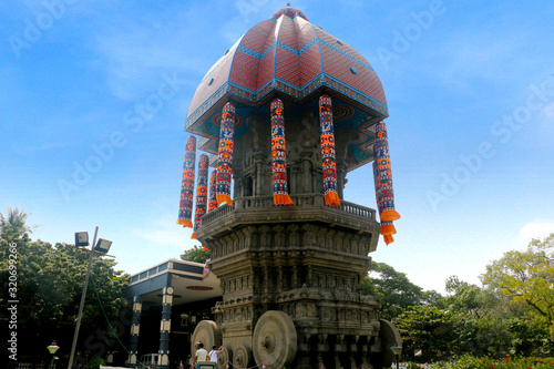 Valluvar Kottam is a popular monument in Chennai, Tamilnadu, India which is dedicated to the classical Tamil poet, philosopher and saint Thiruvalluvar. Thiruvalluvar wrote his famous Thirukkural photo