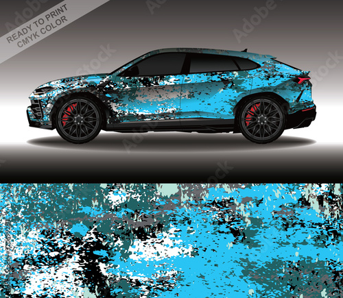 Car wrap decal design vector, custom livery race rally car vehicle sticker and tinting.