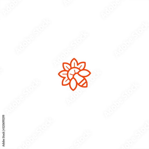   flower bee logo honey farm design